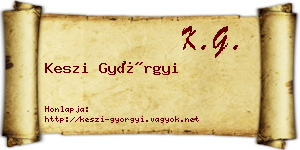 Keszi Györgyi névjegykártya