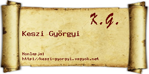 Keszi Györgyi névjegykártya